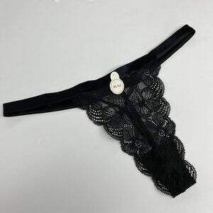 La Senza Lace and Satin Thong | Size M | Black